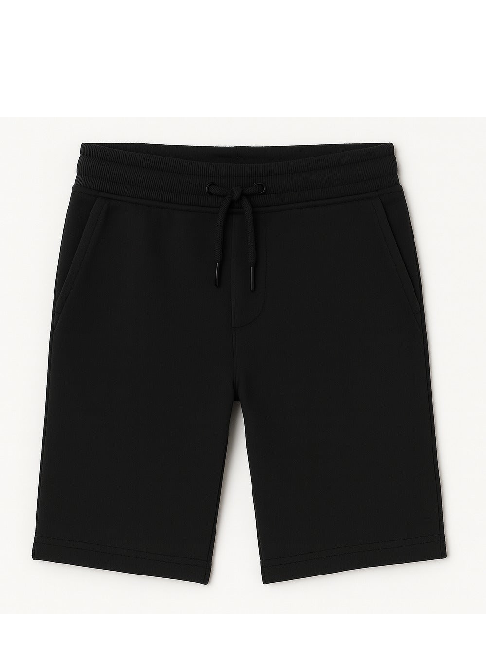 Kids French Terry 100% Cotton Shorts - Black