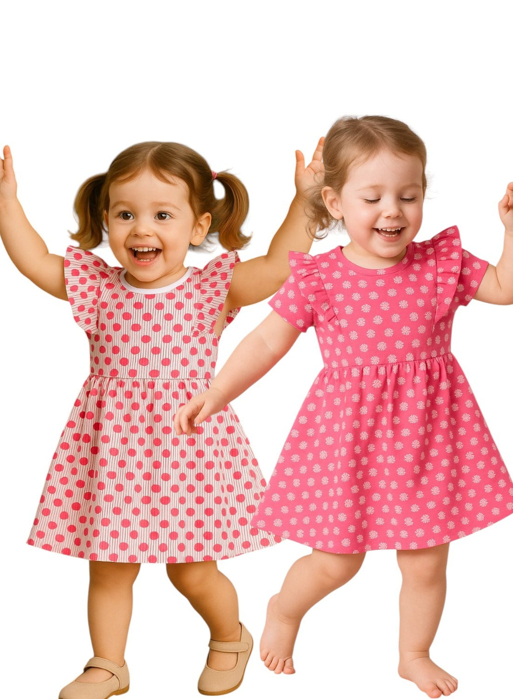 Victor And Jane - All-Over Printed Ruffle Dress (Pack Of 2)
