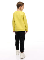 Boys' 2-Piece Sets Sweatshirt And Jogger Set Neon Green-Black