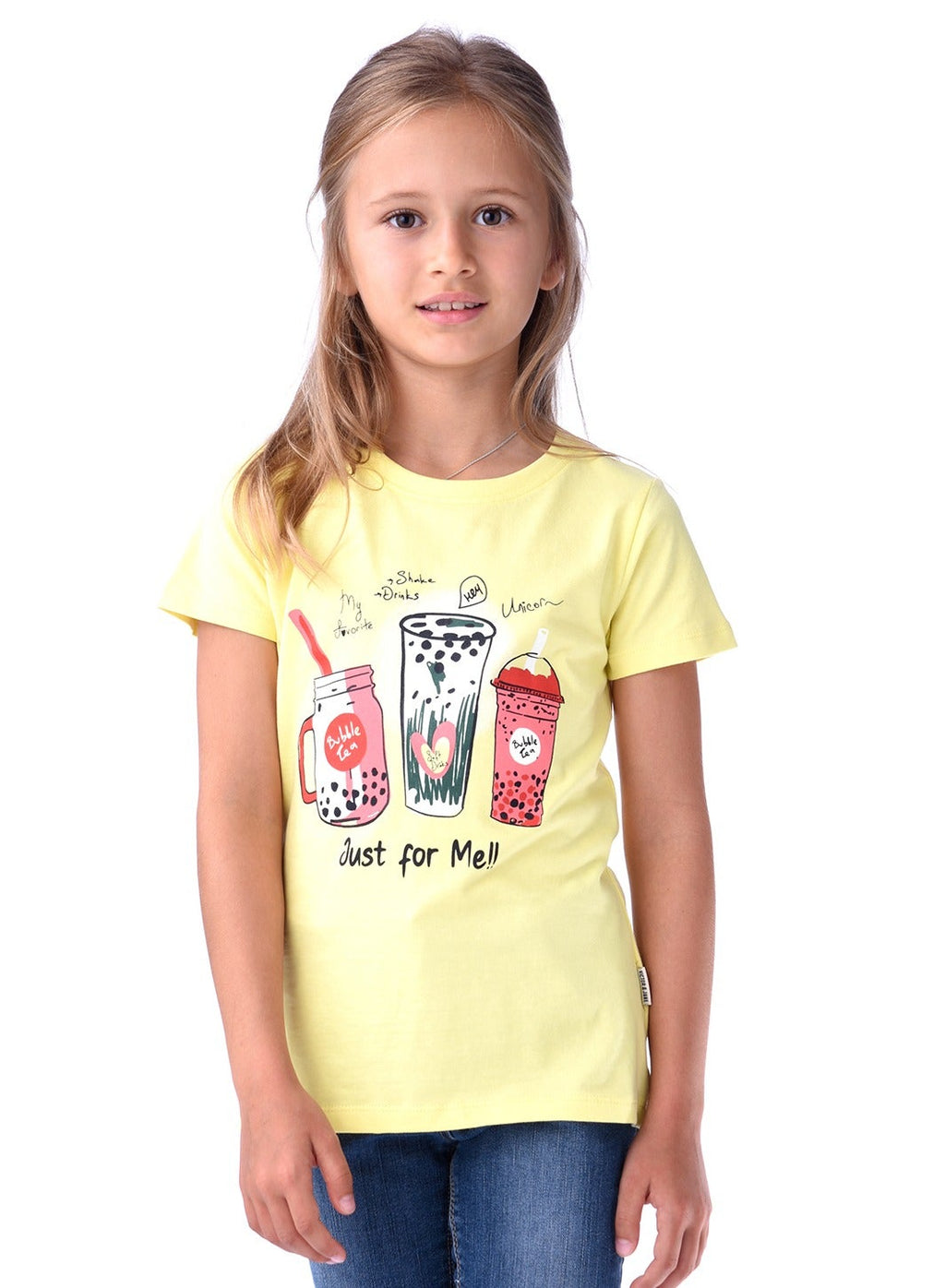 Victor And Jane Drinks Just For Me Graphic T-Shirt - Yellow