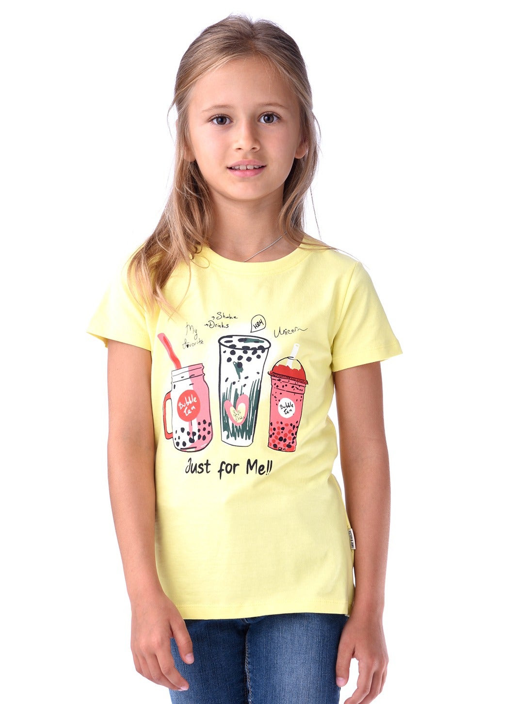Victor And Jane Drinks Just For Me Graphic T-Shirt - Yellow