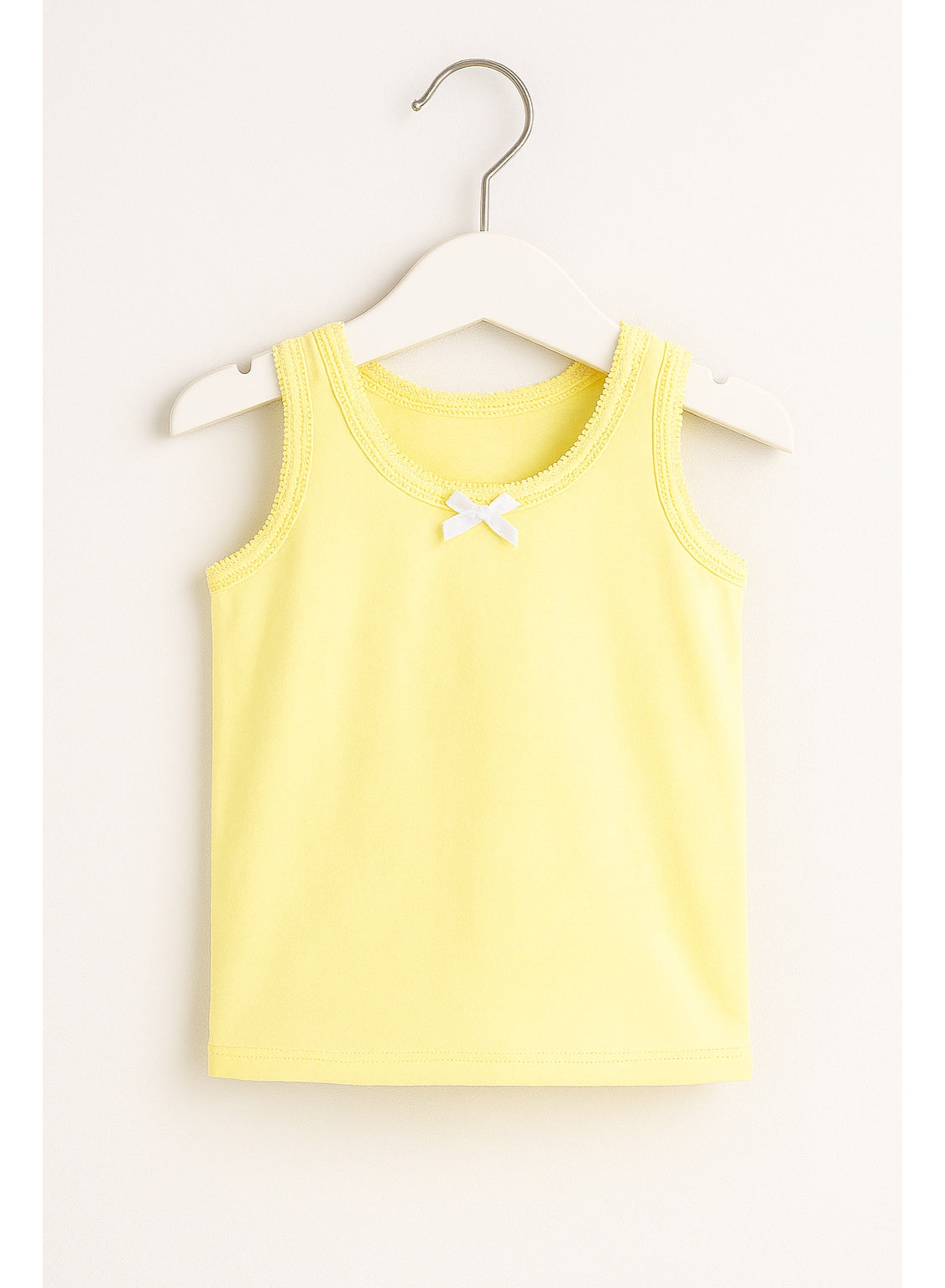 3-Pack Girls' Cotton Vests “ Pastel Soft Essentials In Pink, Yellow & Blue