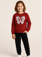 Girls'  “ Butterfly Print Sweatshirt | 100% Cotton