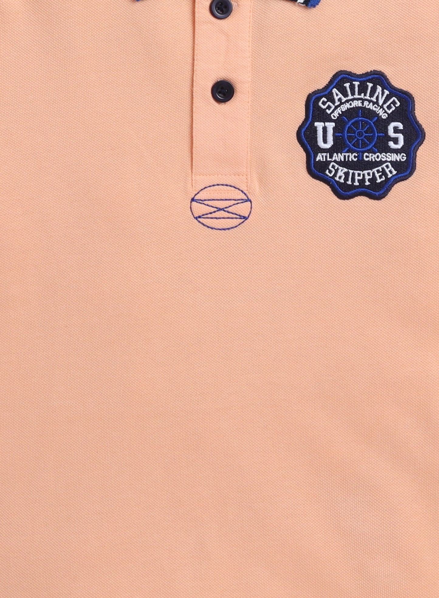 Victor & Jane Junior Boys' Polo T-Shirt – Orange colour with embroidered label detail