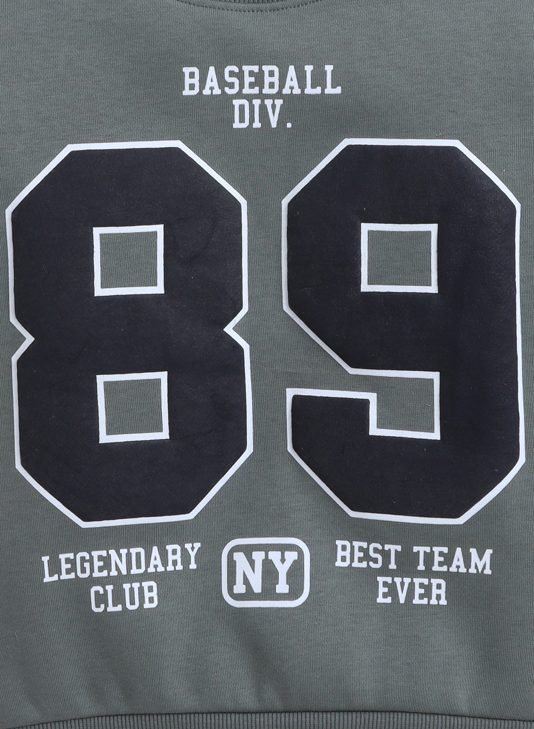 Boys’ Olive Green Œ89 Baseball Club” Sweatshirt