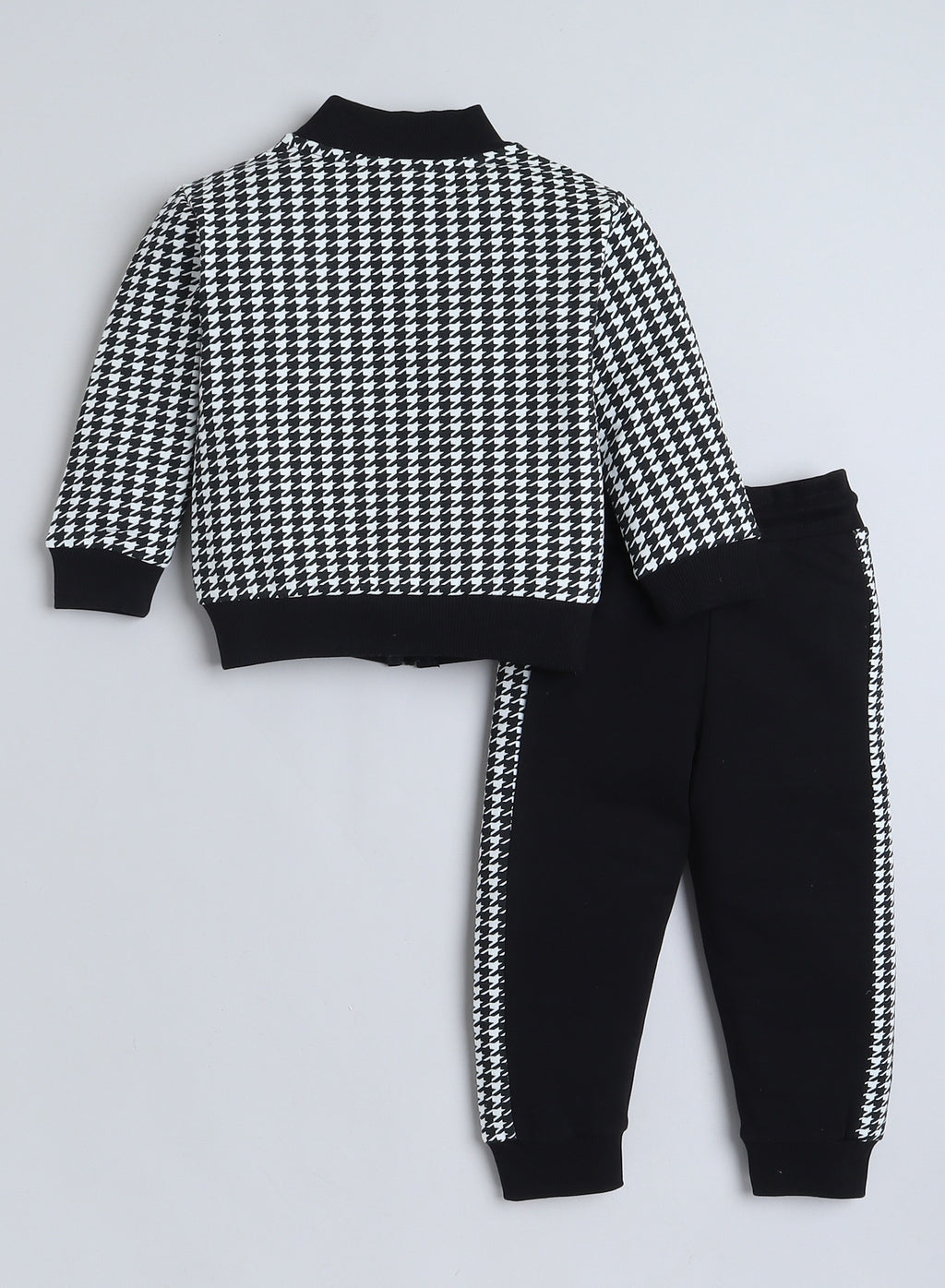 3 Piece Set With Embellished Top And Printed Jacket Set