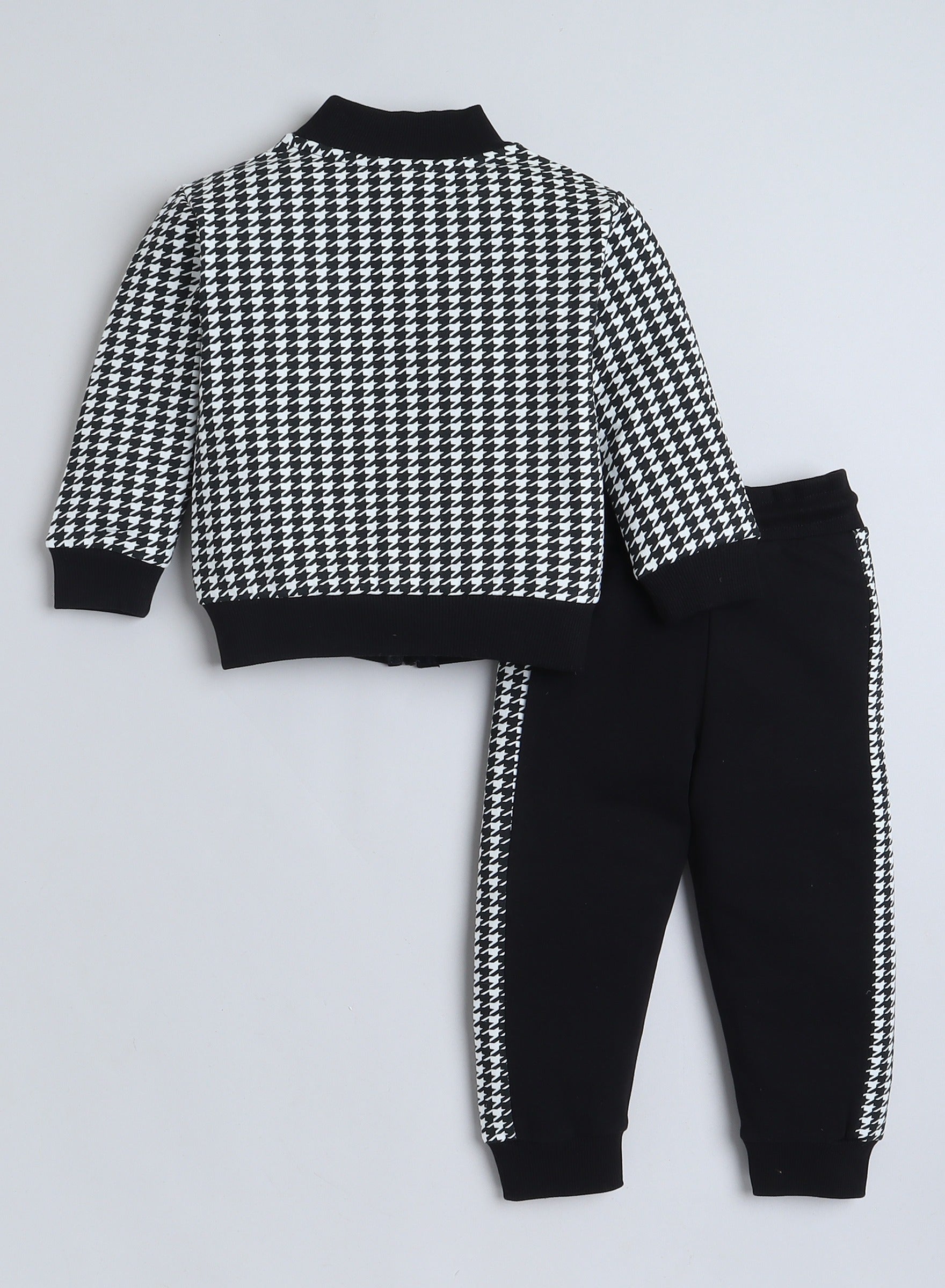 3 Piece Set With Embellished Top And Printed Jacket Set