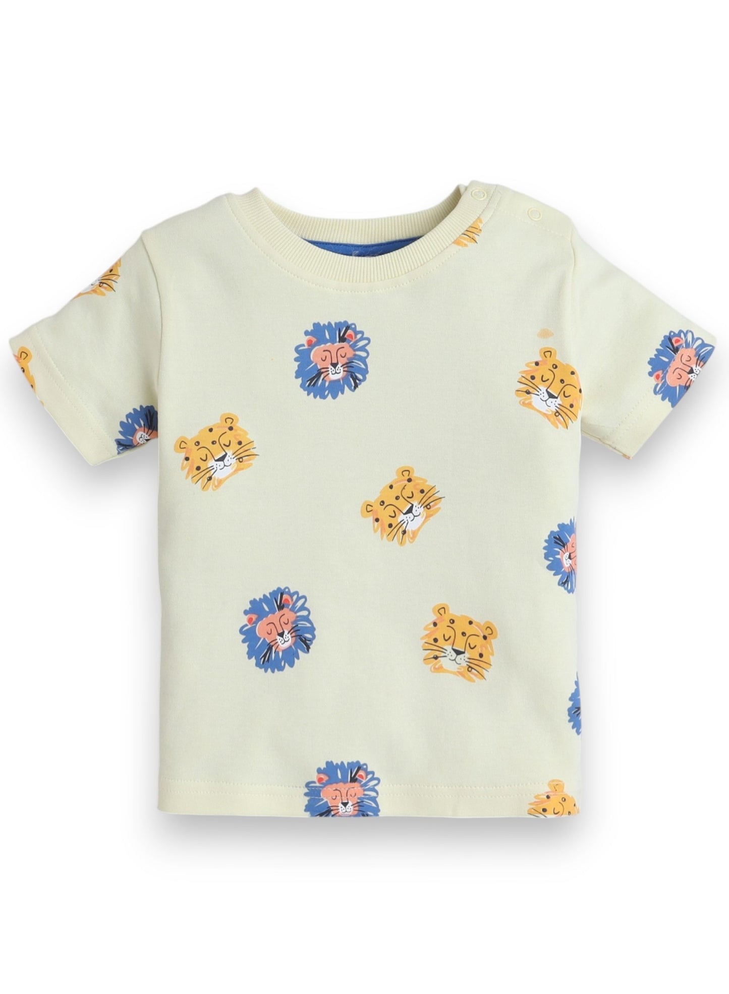 Victor and Jane Infant 2PC Set, T-Shirt with Cute Tiger Print And Blue Shorts