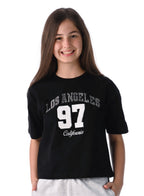 Victor And Jane Girls 2 Pc Set - Embellished Top With Matching Straight Pants With Tape Detail