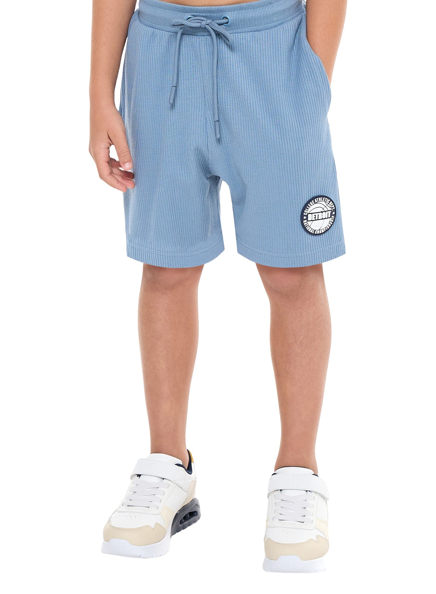 Victor and Jane Boys' Jacquard Powder Blue 2-Piece Outfit with Shirt & Shorts