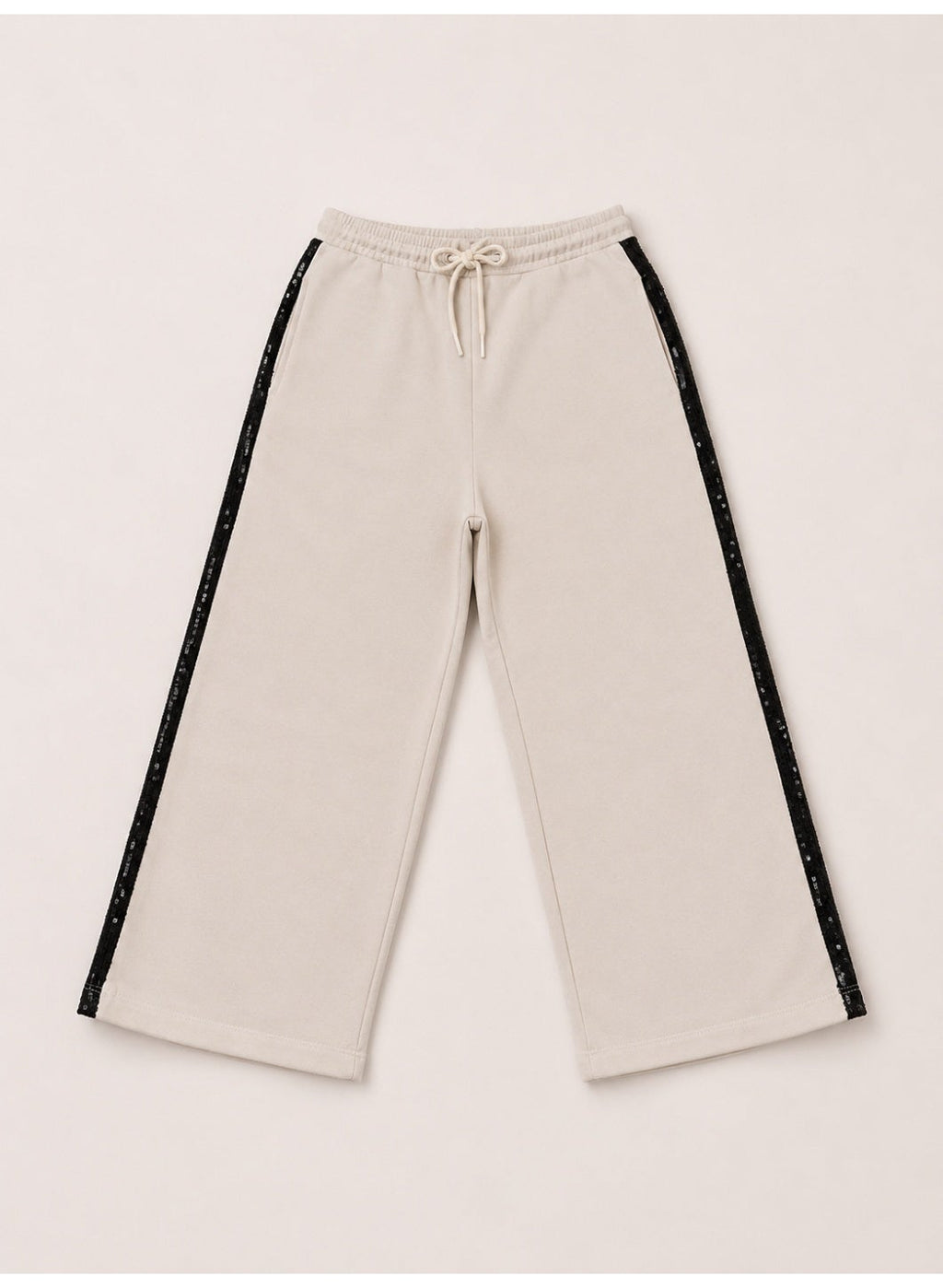 Girls Bow Detail Sweatshirt and Wide Leg Pants Set