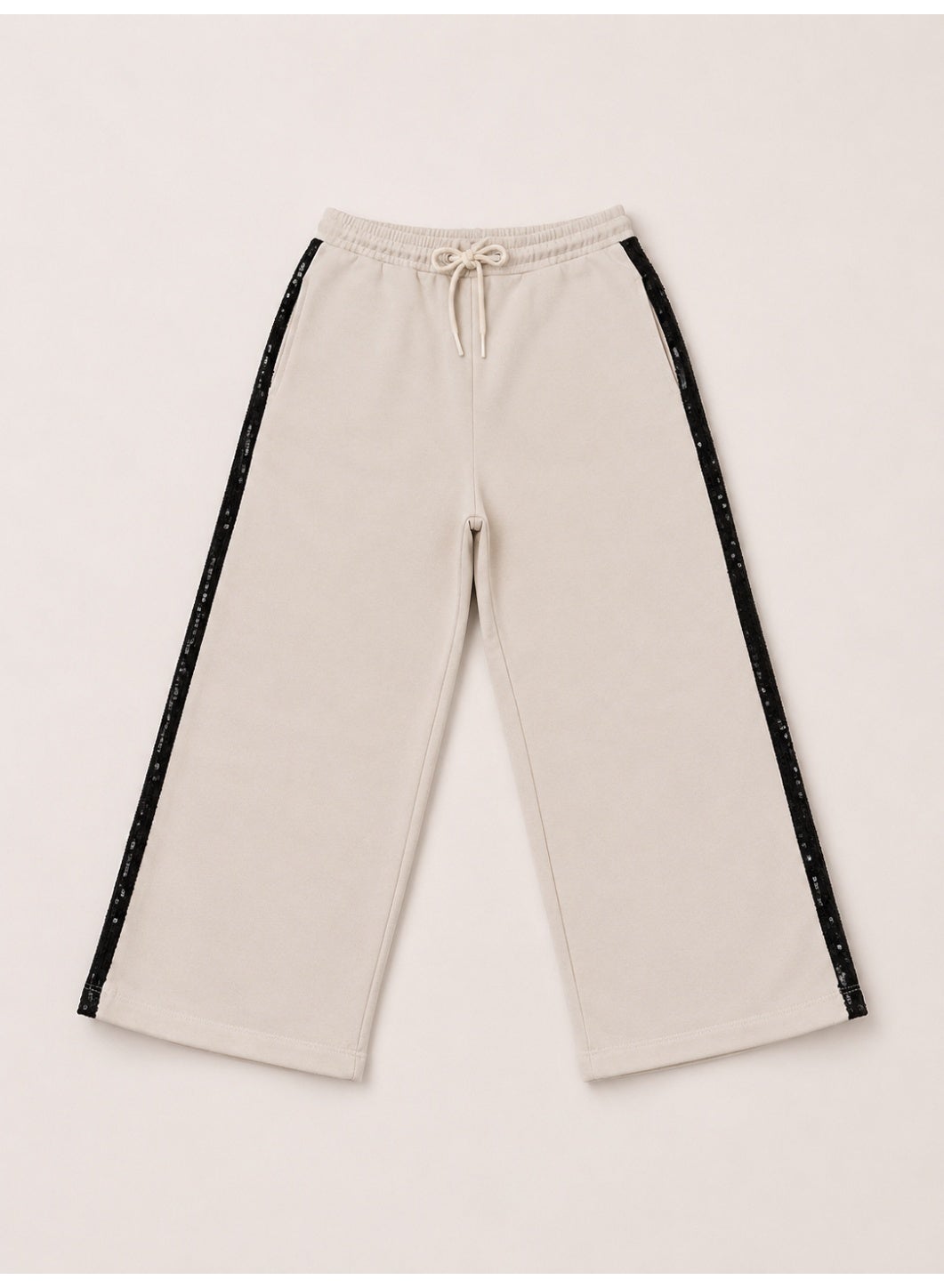 Girls Bow Detail Sweatshirt and Wide Leg Pants Set