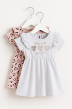 Victor And Jane - All-Over Printed Ruffle Dress (Pack Of 2)