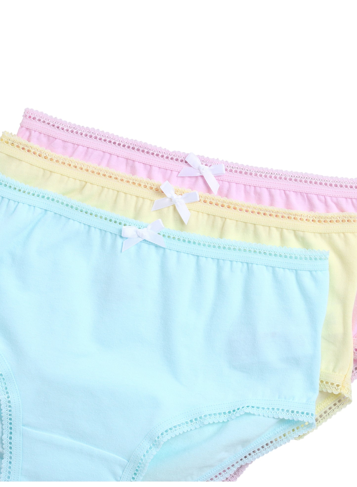 3-Pack Briefs for Girls – Soft Cotton Pastel Underwear Set
