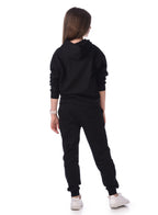 Sequins Embroidered Hoodie With Matching Joggers Comfy Fit