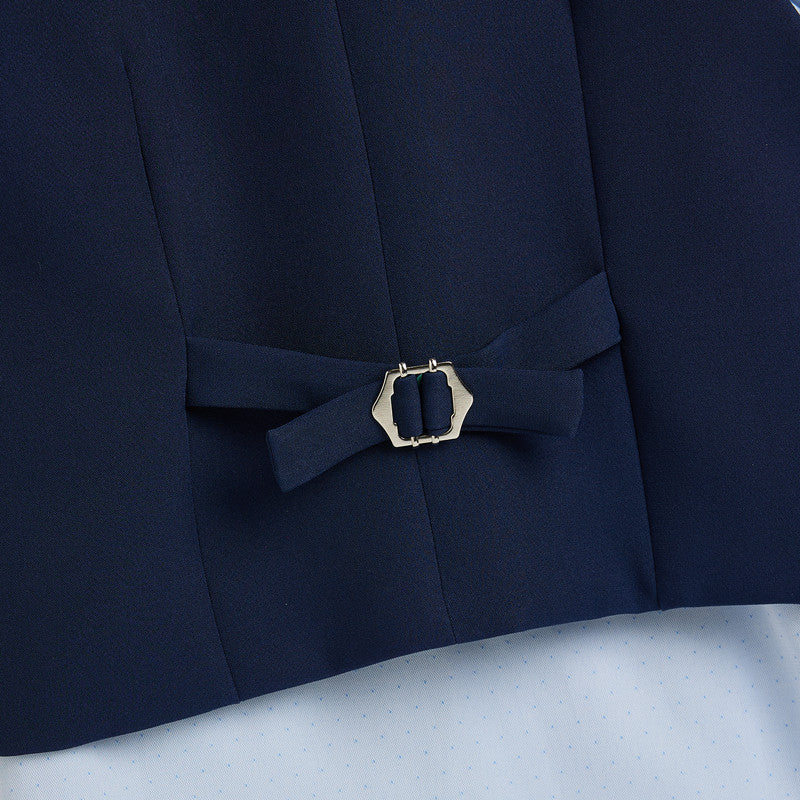 Blue Waistcoat And Short Set With Shirt And Bow Tie