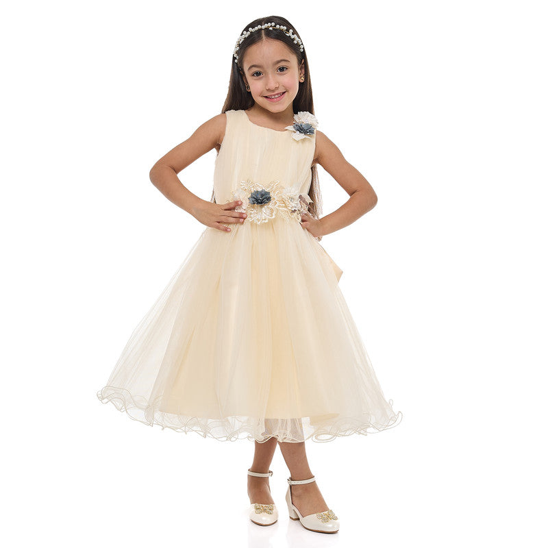Girls Champagne Tulle Dress