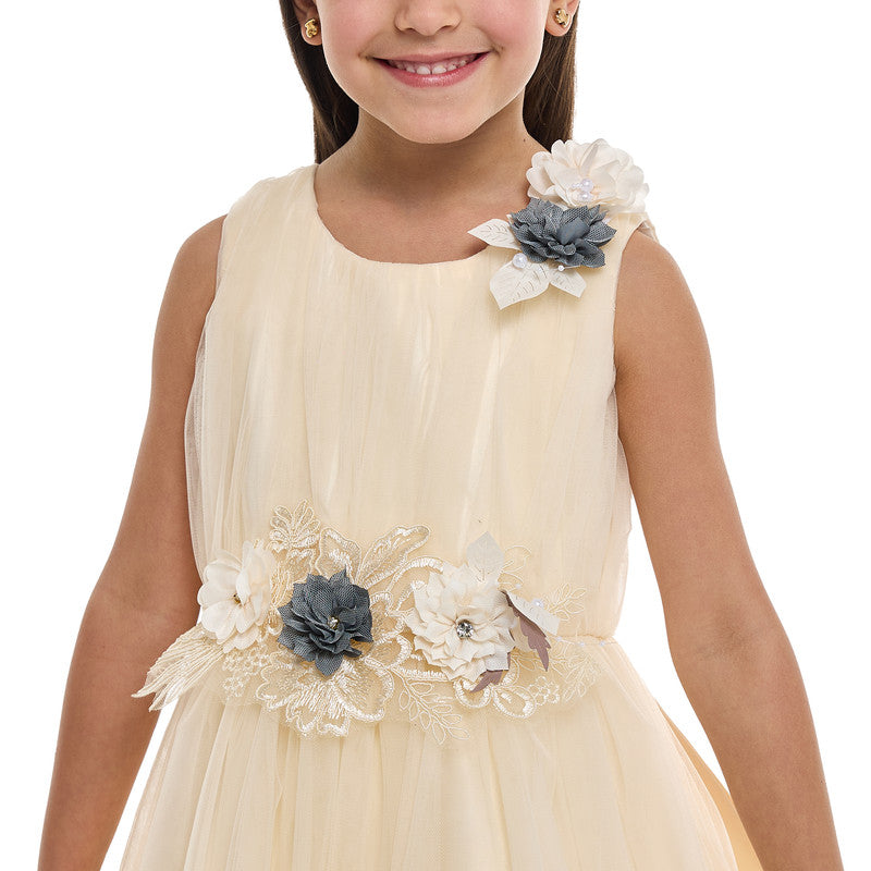 Girls Champagne Tulle Dress