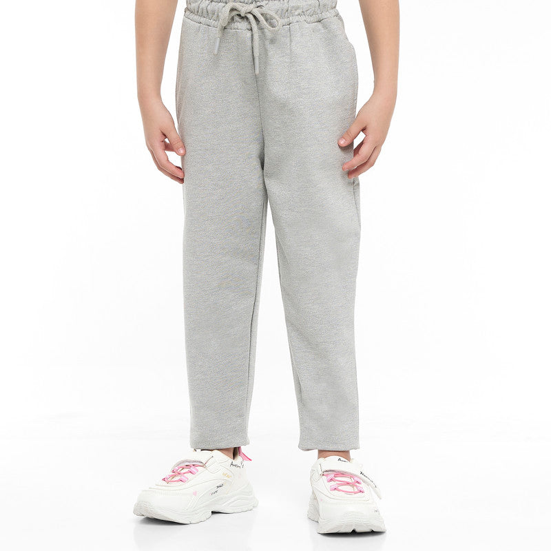 Girls Love Flower Fleece Tracksuit – Black & Grey 2-Piece Set