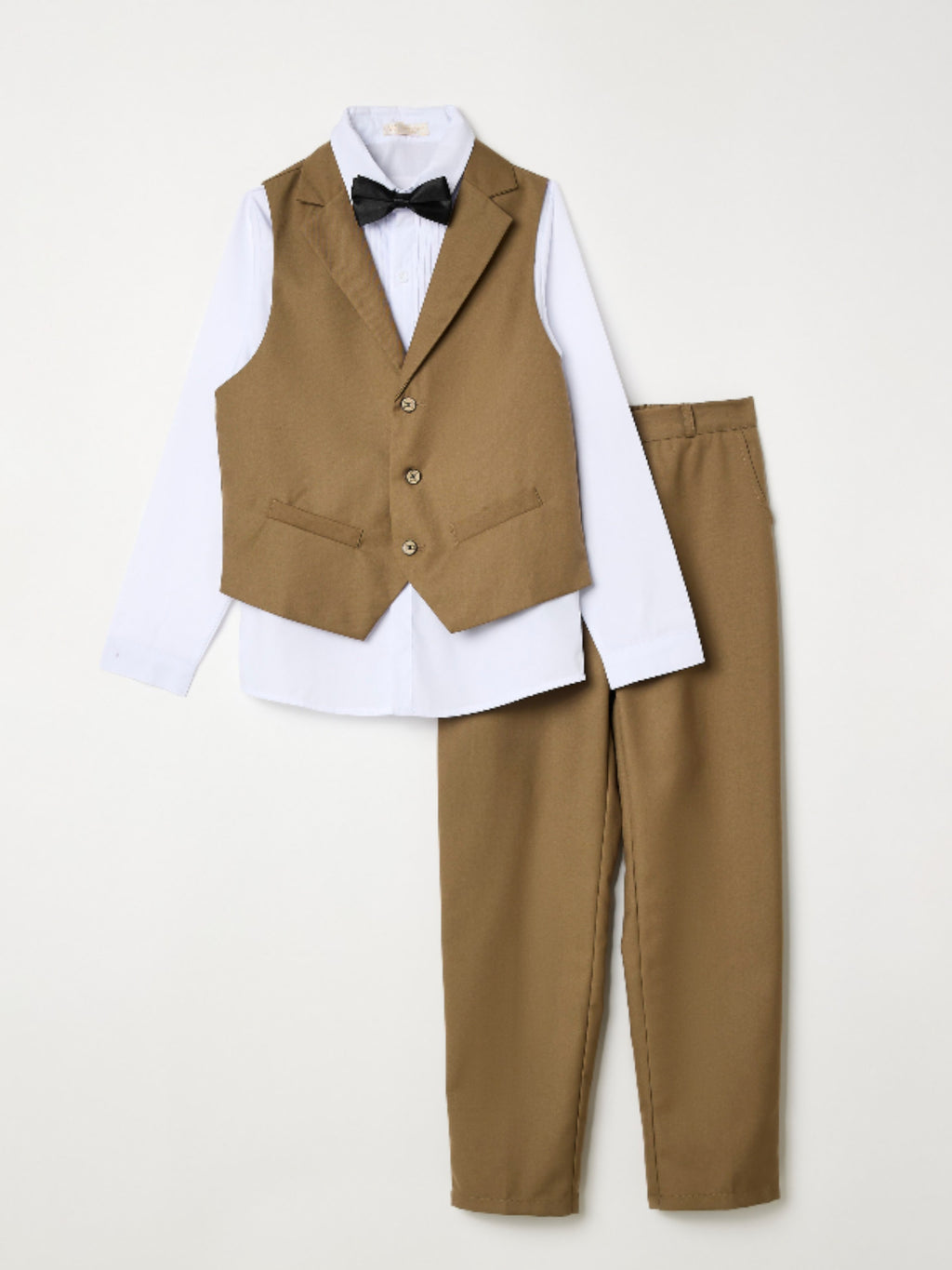 Brown Waistcoat, Shirt, Trousers & Bow Tie Set (3 Years–8 Years)
