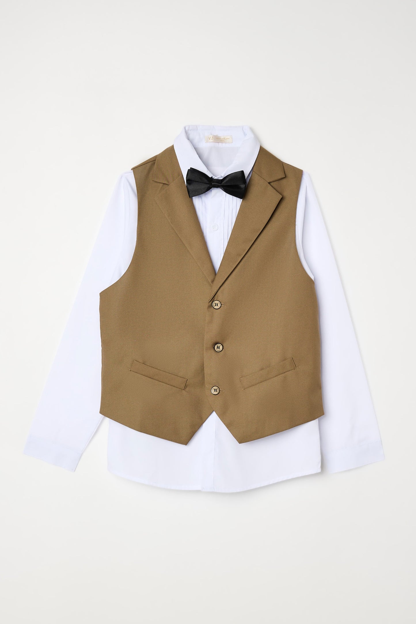 Brown Waistcoat, Shirt, Trousers & Bow Tie Set (3 Years–8 Years)