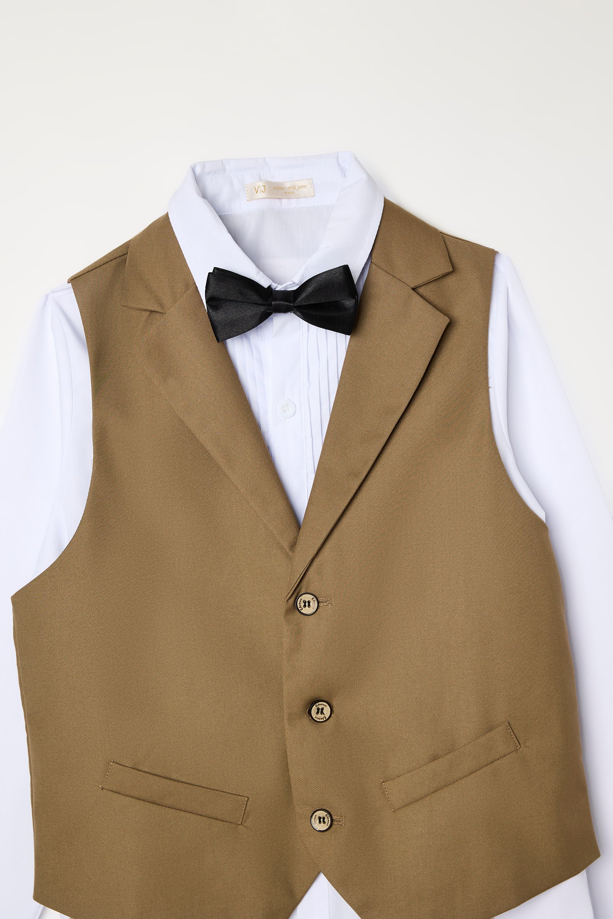 Brown Waistcoat, Shirt, Trousers & Bow Tie Set (3 Years–8 Years)