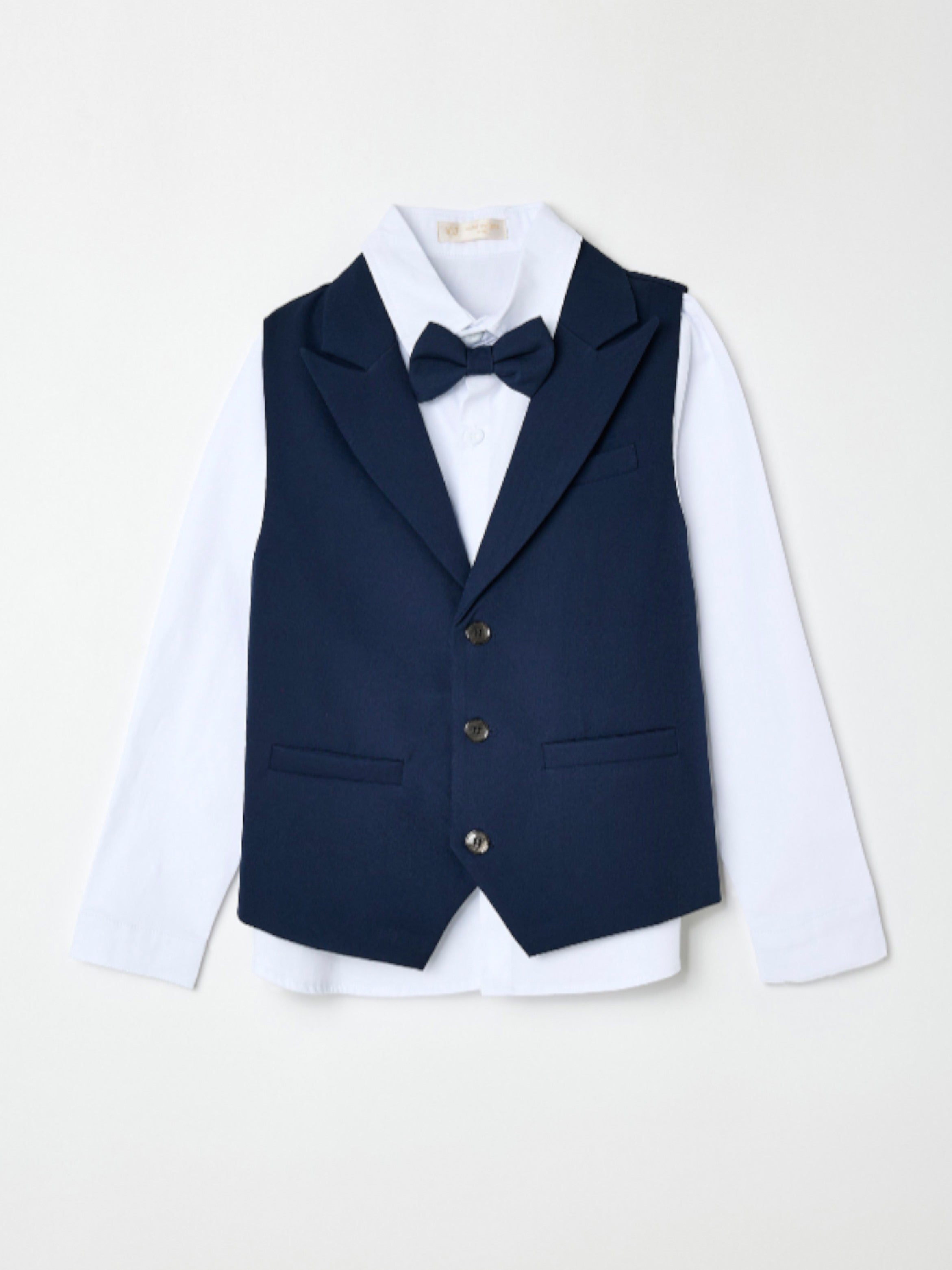 Blue Waistcoat, Shirt, Trousers & Bow Tie Set (3 Years–8 Years)