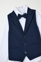 Blue Waistcoat, Shirt, Trousers & Bow Tie Set (3 Years–8 Years)