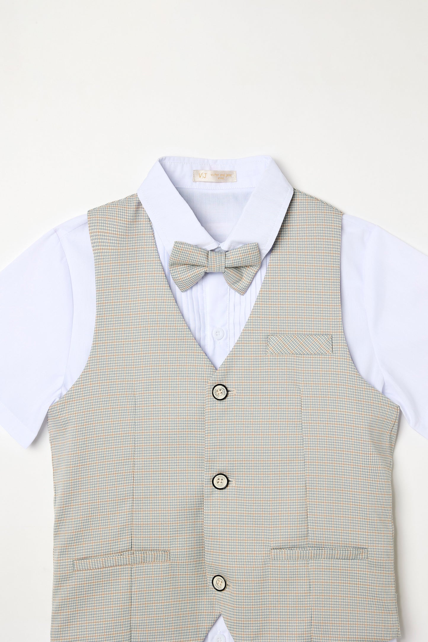 Neutral Waistcoat, Shirt, Shorts & Bow Tie Set