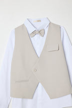 Boys 4 Pc Set Waistcoat, Shirt, Shorts & Bow Tie Set