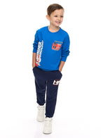 Boys' 2-Piece Sweatshirt And Jogger Set - Royal Blue/Navy