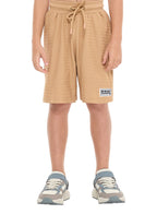 Victor And Jane Boys' Jacquard Set “ Sand Colour Striped Design With Textured Material