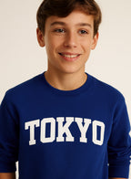 Boys' Navy Blue Œtokyo” Text Sweatshirt