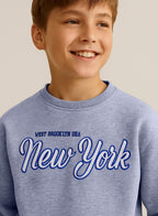 Boys' Grey Œnew York” Printed Sweatshirt