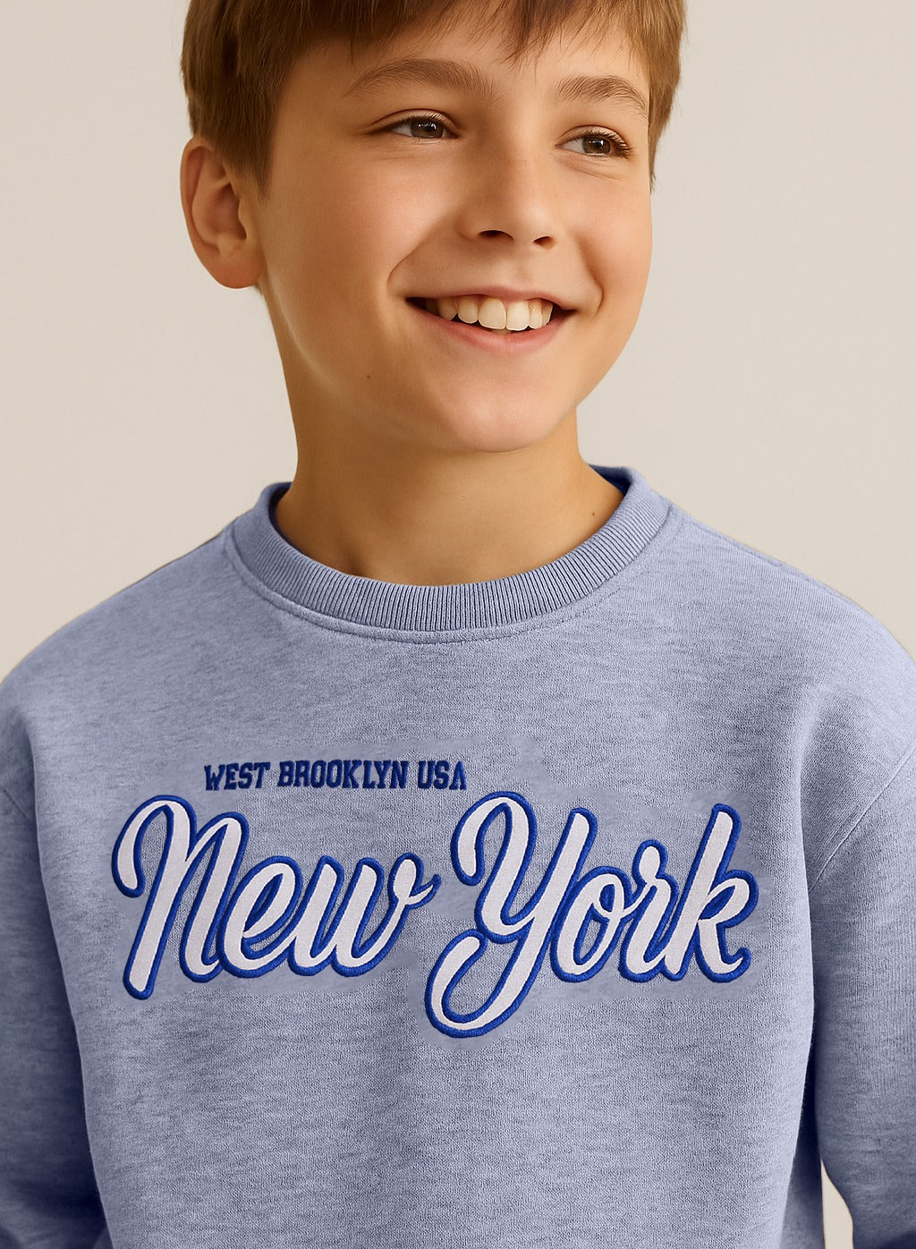 Boys' Grey Œnew York” Printed Sweatshirt