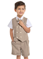 Waistcoat Shirt Shorts Set
