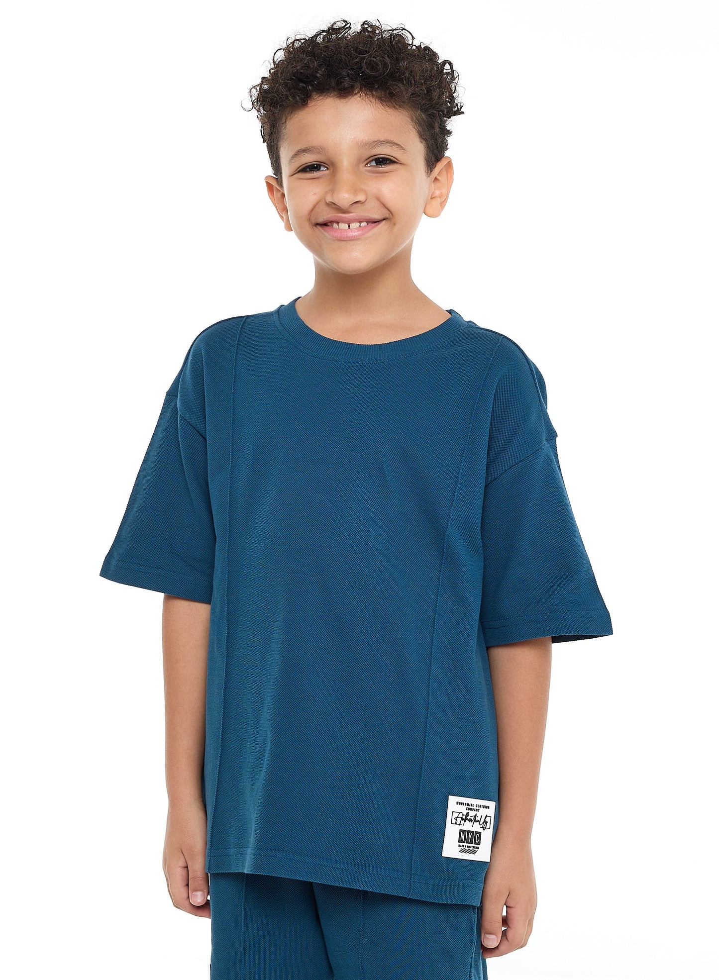 Victor and Jane Boys' Cord Set – Navy T-Shirt and Shorts Outfit