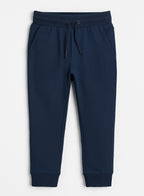 Boys French Terry Joggers With Drawstring Closure “ Navy