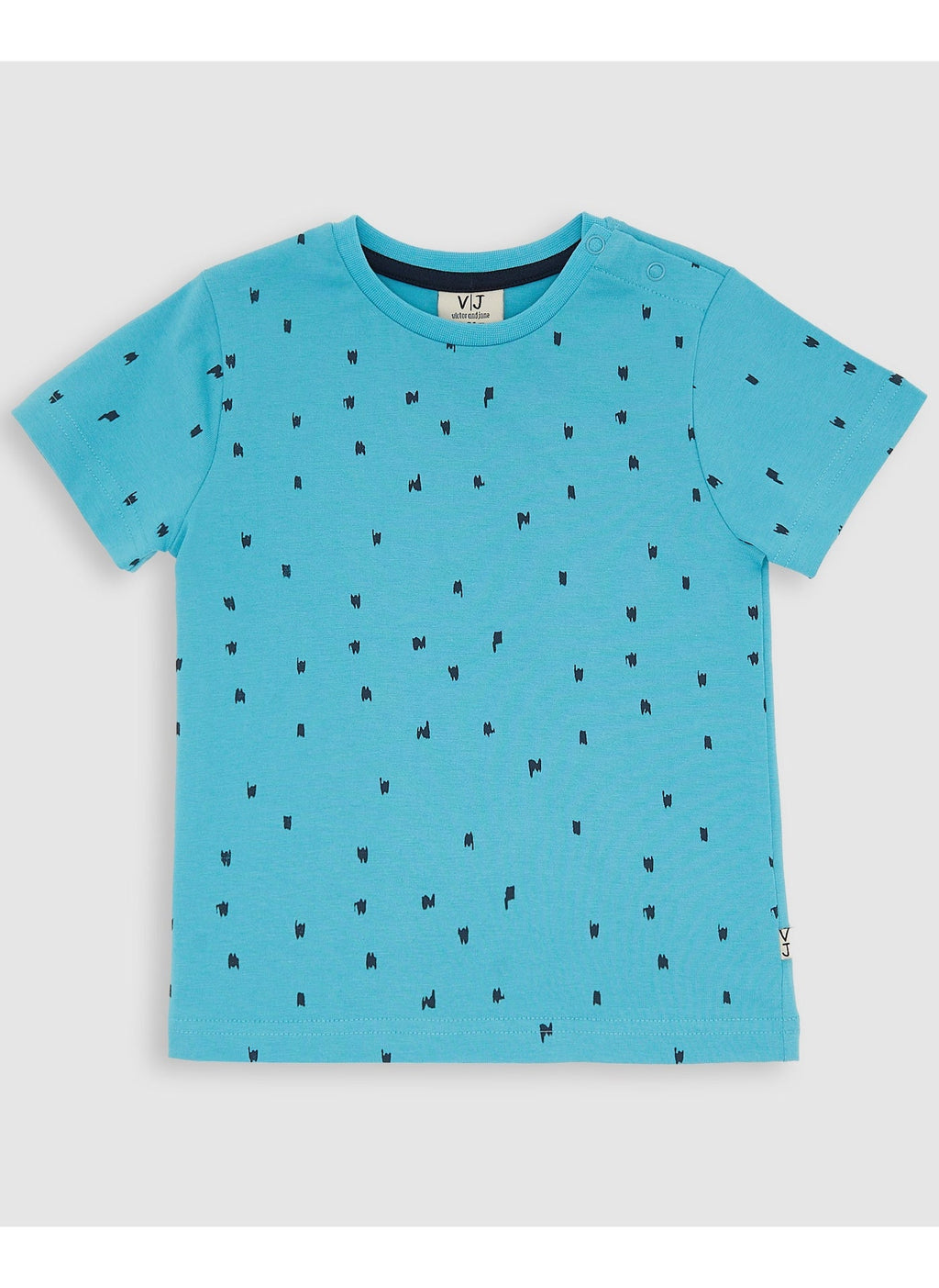 Victor and Jane Cotton All Over Printed Short Sleeve T-Shirt & Shorts/Co-ord Set - Blue