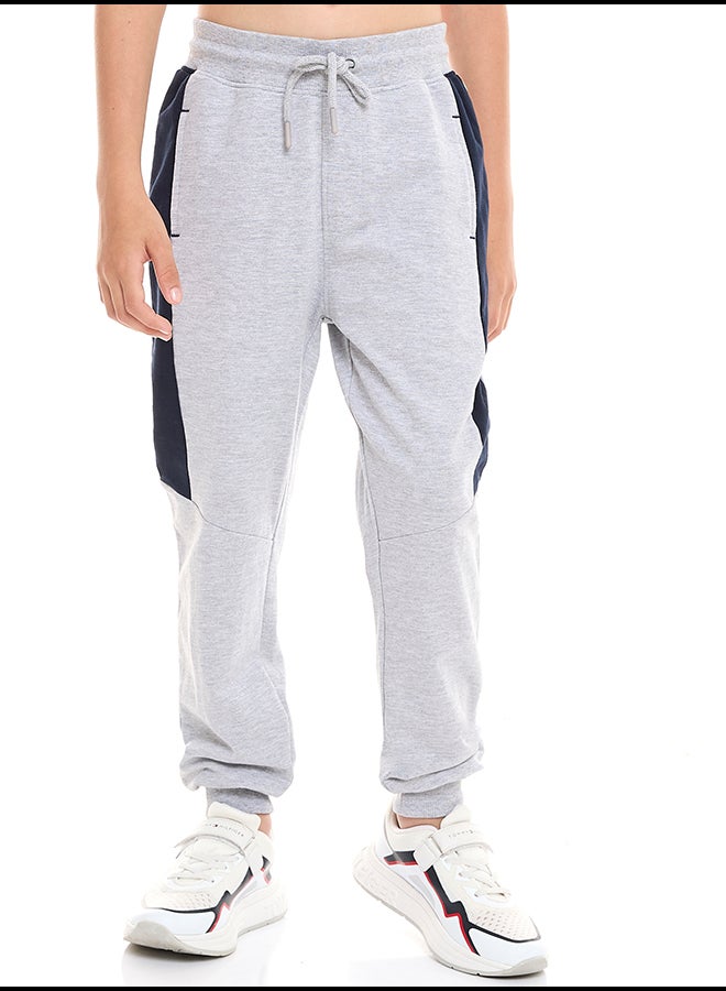 Victor and Jane Embroidered Polo T-shirt and Joggers Set - Navy/Grey