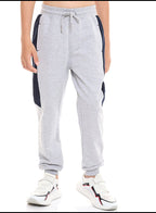 Victor and Jane Embroidered Polo T-shirt and Joggers Set - Navy/Grey