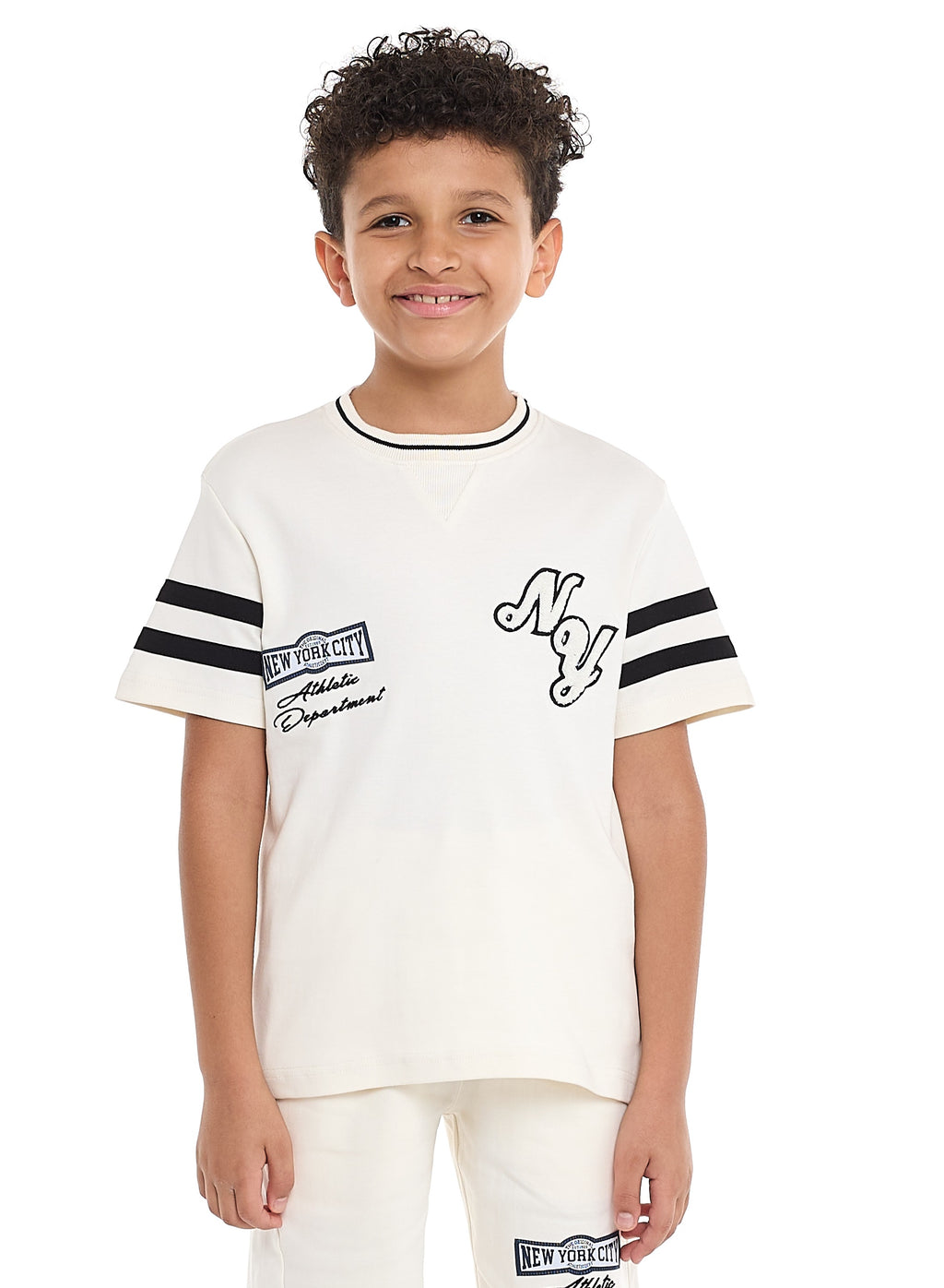 Victor And Jane Sr Boys' La Aplique Embroidery Set - Beige