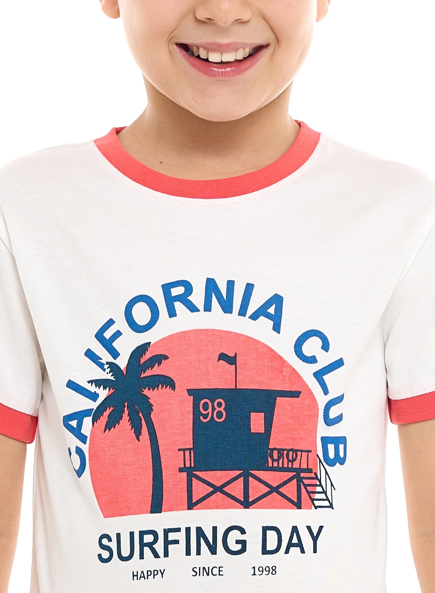 Victor and Jane Junior Boys' 2 Piece Sets with Matching Tshirt And Slogan Print Shorts with Elasticated Waist