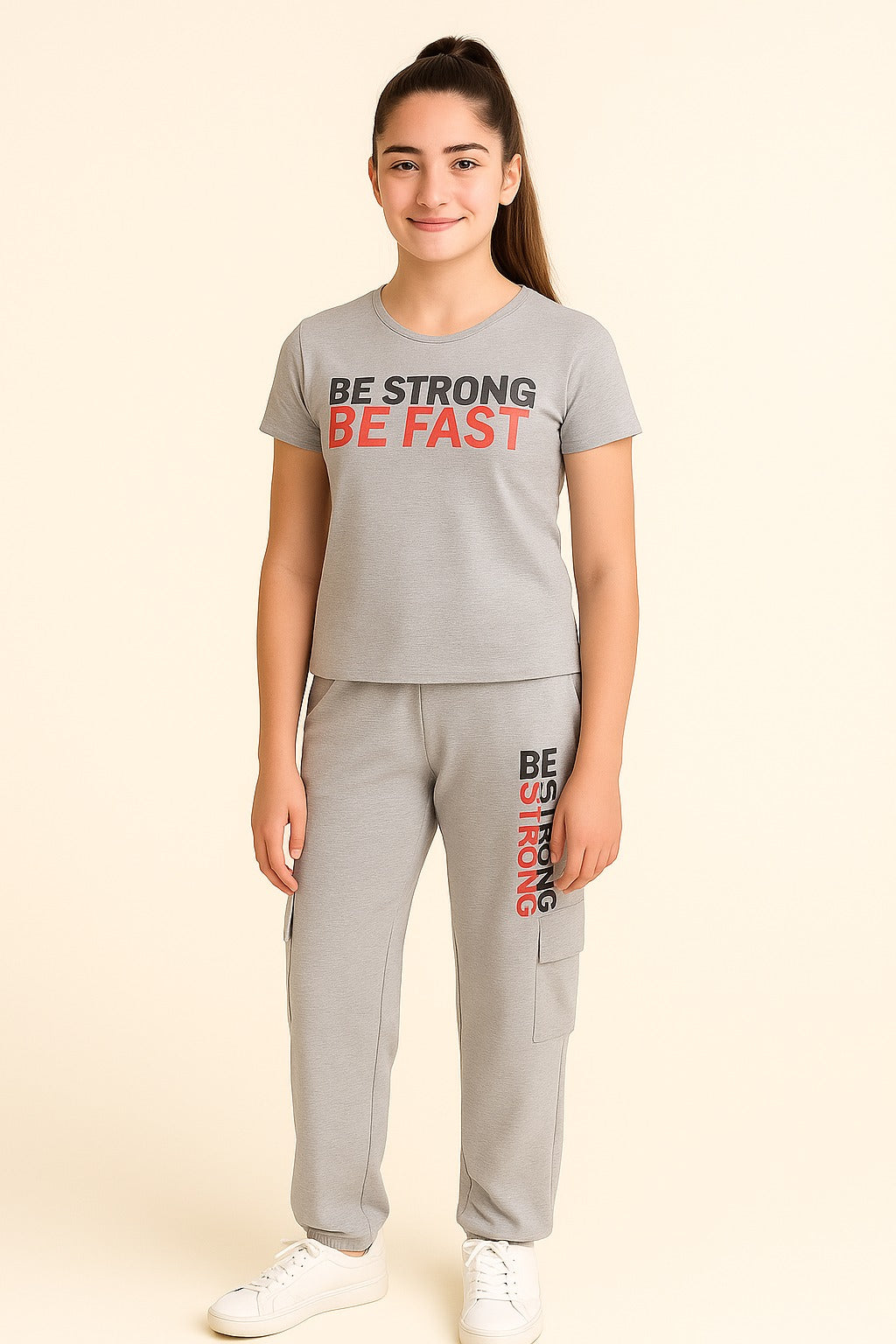 Girls' 2 Pc Set- Athleisure Top With Matching Joggers “ Stylish And Comfortable
