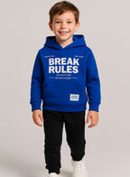 Boys' Blue "Break Rules" Hooded Sweatshirt