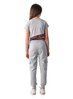 Girls' 2 Pc Set- Athleisure Top With Matching Joggers “ Stylish And Comfortable