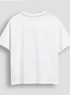 Victor And Jane Round Neck Party Graphic T-Shirt - White