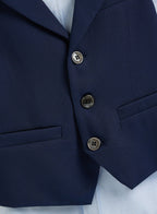 Blue Waistcoat And Short Set With Shirt And Bow Tie