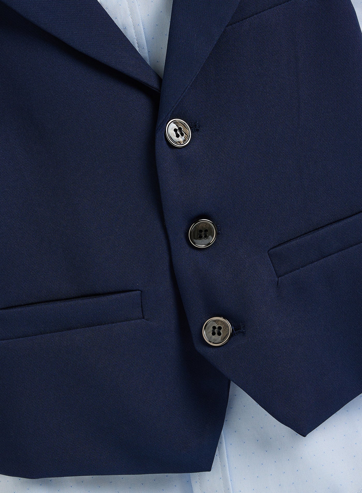 Blue Waistcoat And Short Set With Shirt And Bow Tie