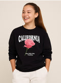 California Rose Graphic Sweatshirt “ 100% Cotton Fleece | Photographic Puff Print